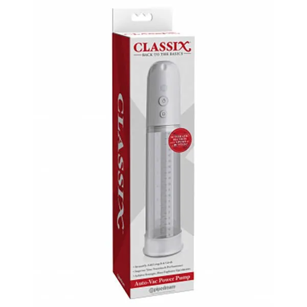 Pipedream Male Sex Toys Classix AutoVac Power Pump White Powered Penis Pump