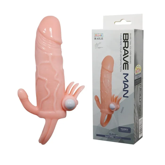PRE Male Sex Toys Brave Man Penis Sleeve With Mini Bullet