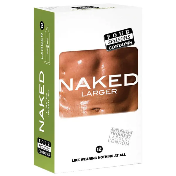 Four Seasons Naked Larger Condom 12 Pc Four Seasons Female Sex Toys