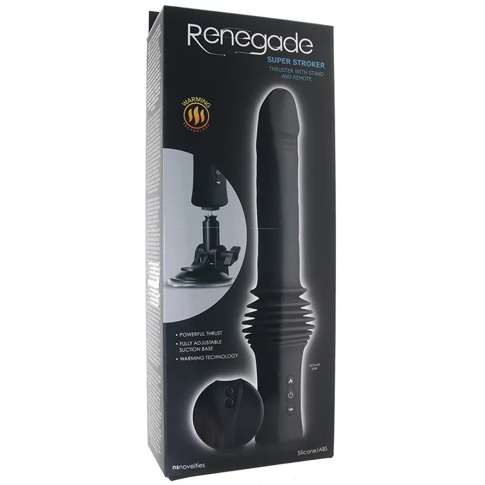 ns novelties Male Sex Toys Renegade Super Stroker Thrusting Vibe in Black