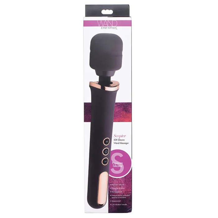 Female Sex Toys XR Brands Wand Essentials 50X Scepter Silicone Wand Massager Female Sex Toys XR Brands Wand Essentials 50X Scepter Silicone Wand Massager