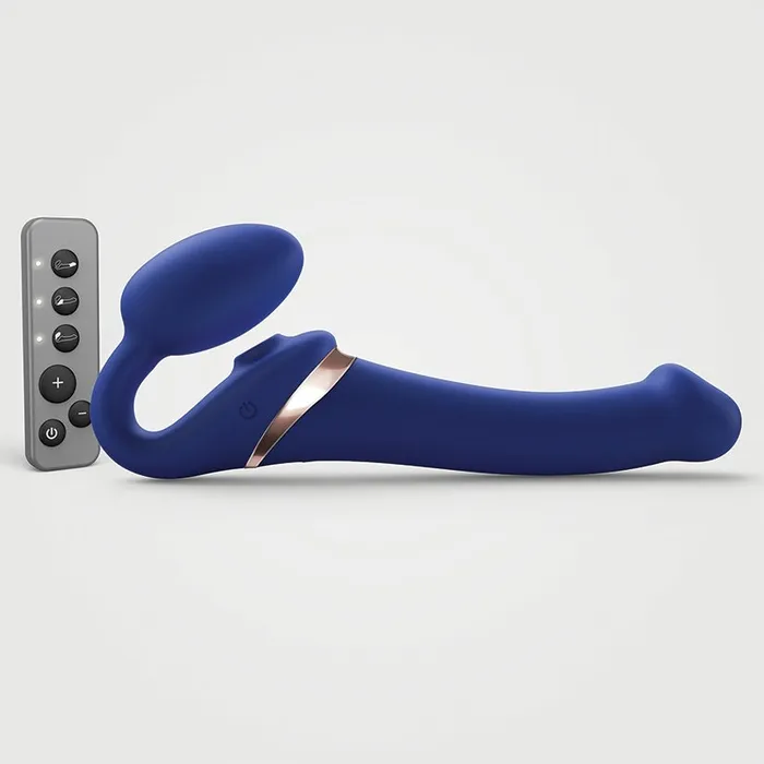 LOVELY PLANET Female Sex Toys Strap On Me Multi Orgasm Bendable StrapOnNight Blue M
