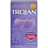 Paradise Products Female Sex Toys Trojan Her Pleasure Sensations Armor Spermicidal 12 Pack Condoms Paradise Products Female Sex Toys Trojan Her Pleasure Sensations Armor Spermicidal 12 Pack Condoms