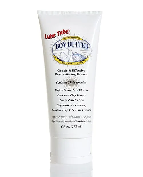 Vibrators Boy Butter Desensitizing Comfort Cream 6 oz Lube Tube Boy Butter Lubes