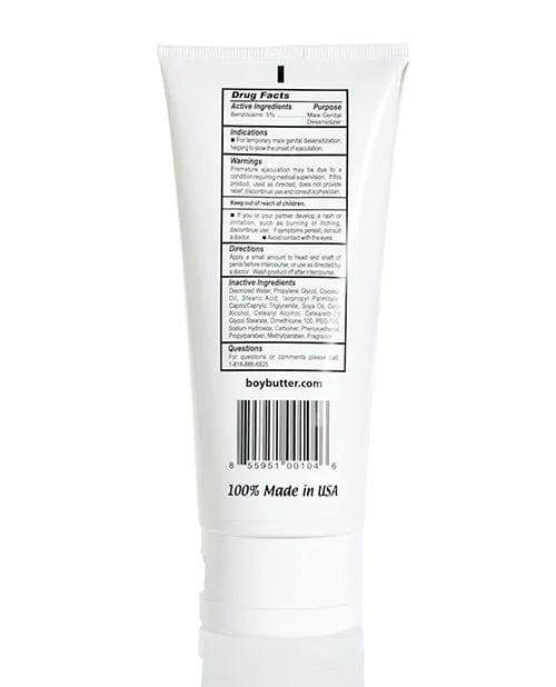 Vibrators Boy Butter Desensitizing Comfort Cream 6 oz Lube Tube Boy Butter Lubes