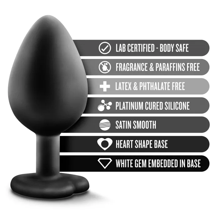 Anal Temptasia Bling Plug Medium Black Blush Novelties Anal Temptasia Bling Plug Medium Black Blush Novelties