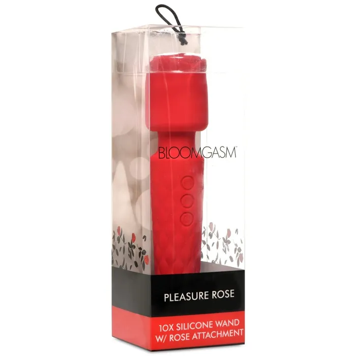 Pleasure Rose 10x Silicone Wand With Rose Attachment Red XR Brands inmi Vibrators Pleasure Rose 10x Silicone Wand With Rose Attachment Red XR Brands inmi Vibrators