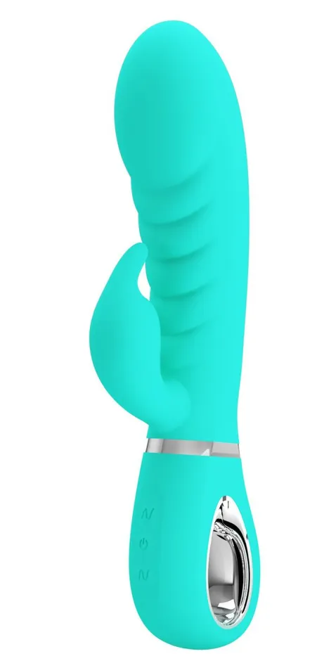 Pretty Love Vibrators Prescott Super Soft Rabbit Silicone Vibrator Teal Pretty Love Vibrators Prescott Super Soft Rabbit Silicone Vibrator Teal