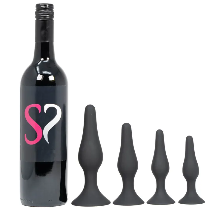 Anal Simpli Pleasure V2 Backdoor Bliss 4 Size Silicone Suction Cup Butt Plug Training Set