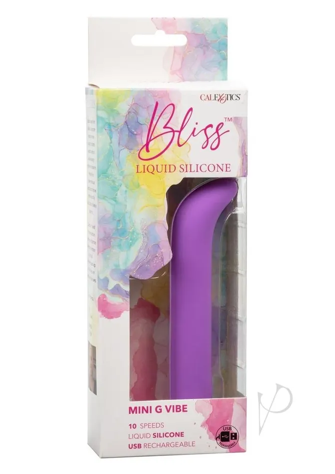 Bliss by CalExotics Vibrators Bliss Liquid Silicone Mini G Vibe Purple