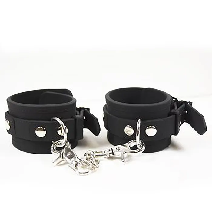 Castle Megastore Anal Fetish Pleasure Play Black Silicone Ankle Restraints