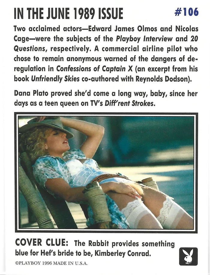 Dans Cards Couples Playboy Centerfolds June Edition Cover Kimberley Conrad Card 106 Dans Cards Couples Playboy Centerfolds June Edition Cover Kimberley Conrad Card 106