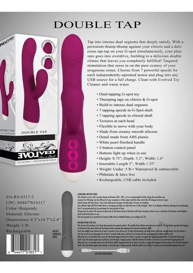 Double Tap Red Evolved Vibrators