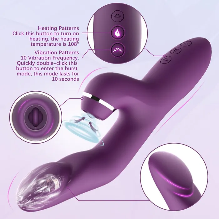 Female Sex Toys Sohimi GANJ 3 in 1 Stimulation Rabbit Vibrator with Heating