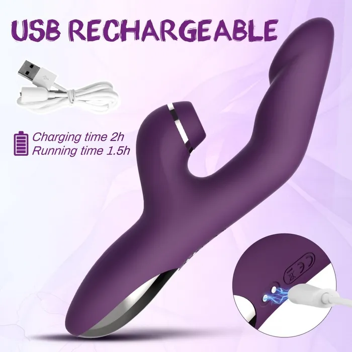 Female Sex Toys Sohimi GANJ 3 in 1 Stimulation Rabbit Vibrator with Heating
