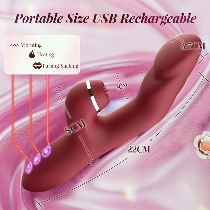 Female Sex Toys Sohimi GANJ 3 in 1 Stimulation Rabbit Vibrator with Heating