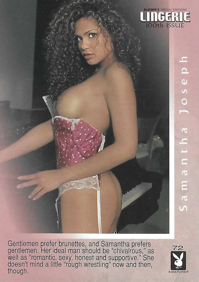 Greenthunderbirds Cards Vibrators Playboys Special Editions Lingerie 100th Issue 72 Samantha Joseph