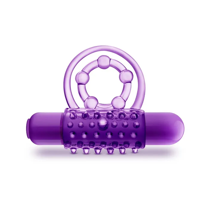 Blush Play With Me The Player Vibrating Double Strap CRing Purple Couples