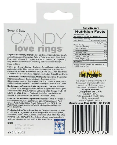 Candy Cock Ring Hott Products Male Sex Toys