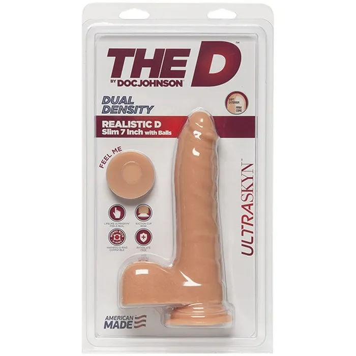 Dildos Doc Johnson Doc Johnson The D Realistic D UltraSkyn Slim 7 with Balls Vanilla Dildos Doc Johnson Doc Johnson The D Realistic D UltraSkyn Slim 7 with Balls Vanilla