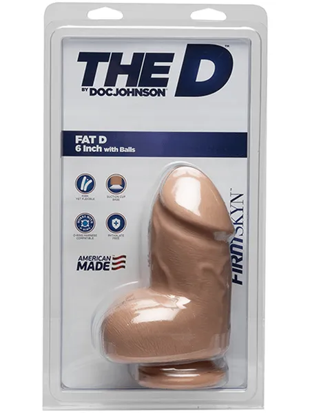 Doc Johnson Dildos THE D FAT D 6 INCH WITH BALLS FIRMSKYN