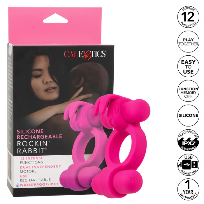Silicone Rechargeable Rockin Rabbit Calexotics Female Sex Toys