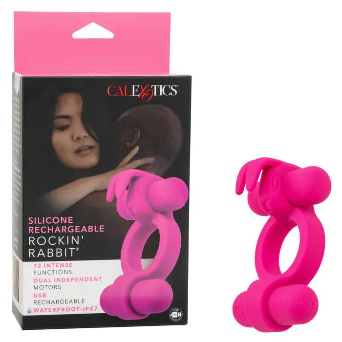 Silicone Rechargeable Rockin Rabbit Calexotics Female Sex Toys