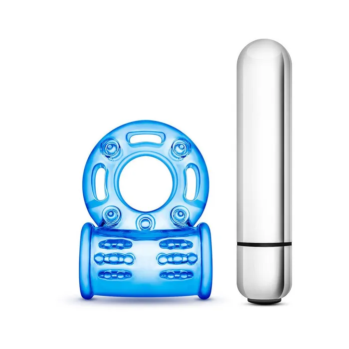Vibrators Blush Stay Hard 10 Function Vibrating Bull Ring Blue Vibrators Blush Stay Hard 10 Function Vibrating Bull Ring Blue