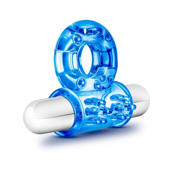 Vibrators Blush Stay Hard 10 Function Vibrating Bull Ring Blue Vibrators Blush Stay Hard 10 Function Vibrating Bull Ring Blue
