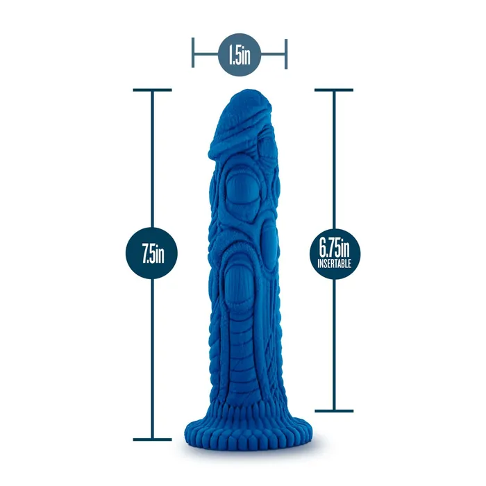 Blush The Realm 75Inch Blue Dildo With Suction Cup Base Blush Anal