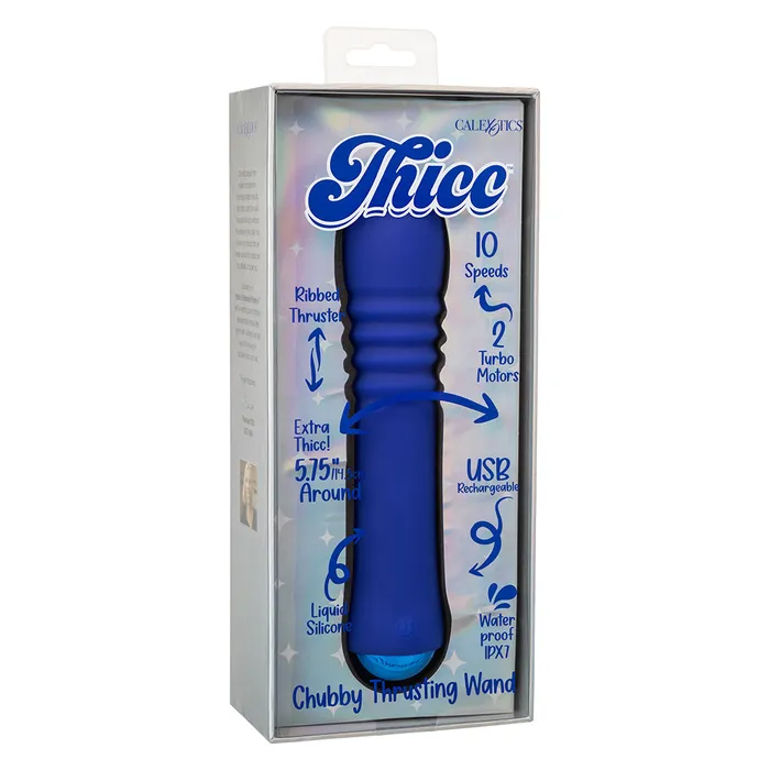 California Exotics Female Sex Toys Thicc Chubby Thrusting Vibrating Liquid Silicone Wand