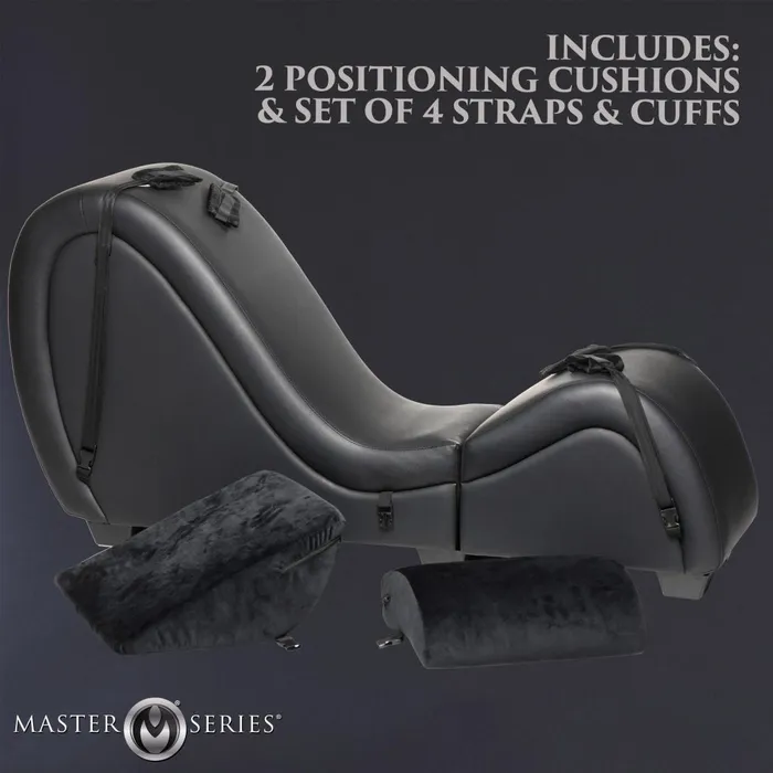 Couples Master Series Black Kinky Couch Sex Chaise with Love Pillows