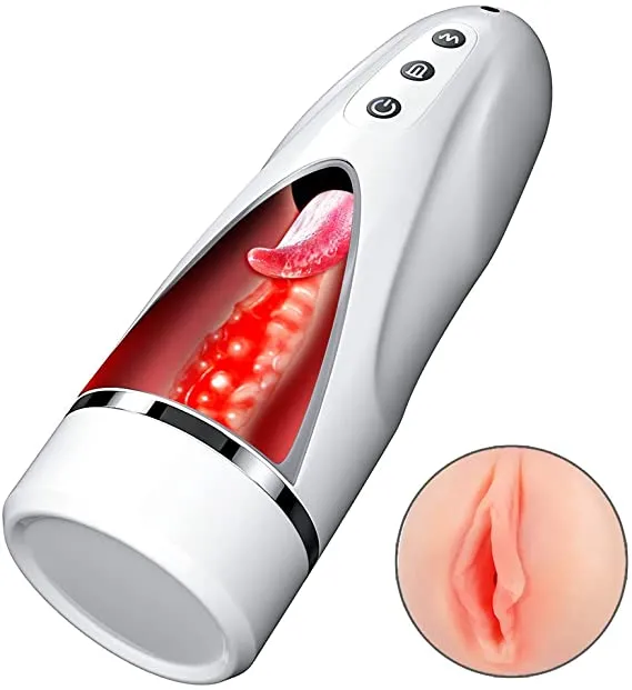 Lusty Age Realistic Tip of Tongue and Mouth Vagina Pocket Pussy Blowjob Masturbator Cup Male Sex Toys