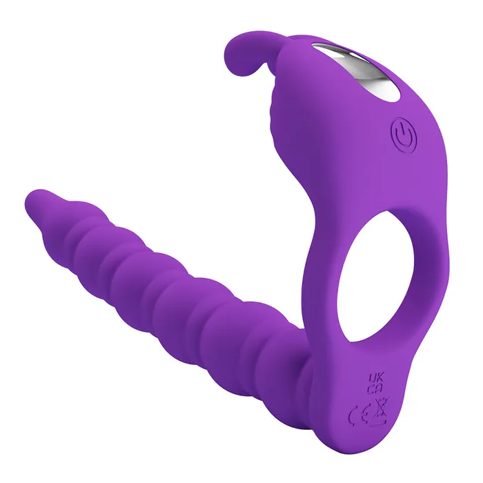 Male Sex Toys Pretty Love Pretty Love Blackney Vibrating Beaded Double Penetration Cock Ring