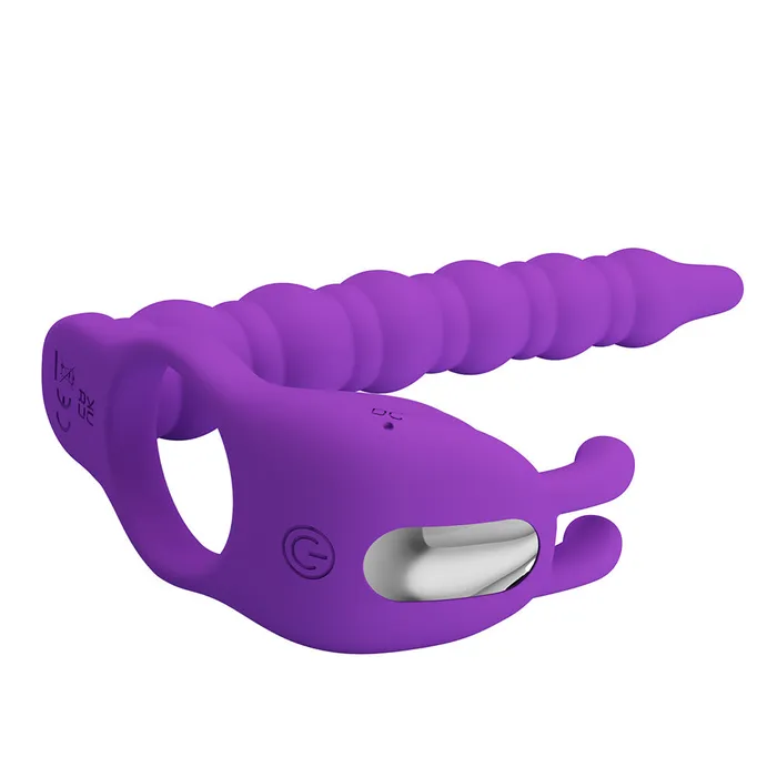 Male Sex Toys Pretty Love Pretty Love Blackney Vibrating Beaded Double Penetration Cock Ring