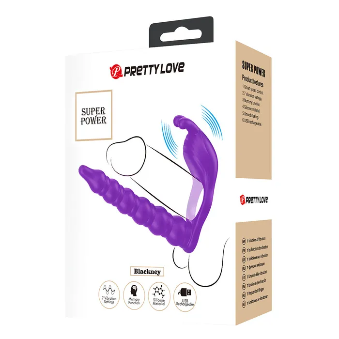 Male Sex Toys Pretty Love Pretty Love Blackney Vibrating Beaded Double Penetration Cock Ring