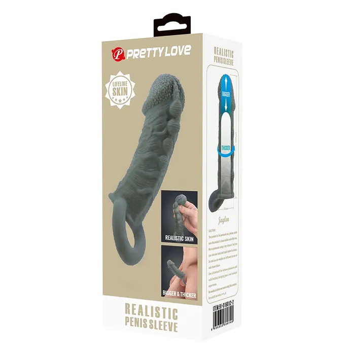Pretty Love Jaylen Textured Penis Extension Sleeve Pretty Love Male Sex Toys