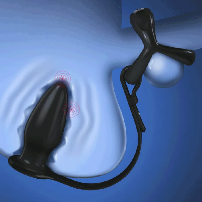 Xinghaoya Male Sex Toys Silicone Vibrating Cock Ring with Anal Vibrator
