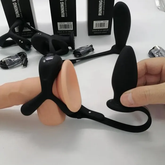 Xinghaoya Male Sex Toys Silicone Vibrating Cock Ring with Anal Vibrator
