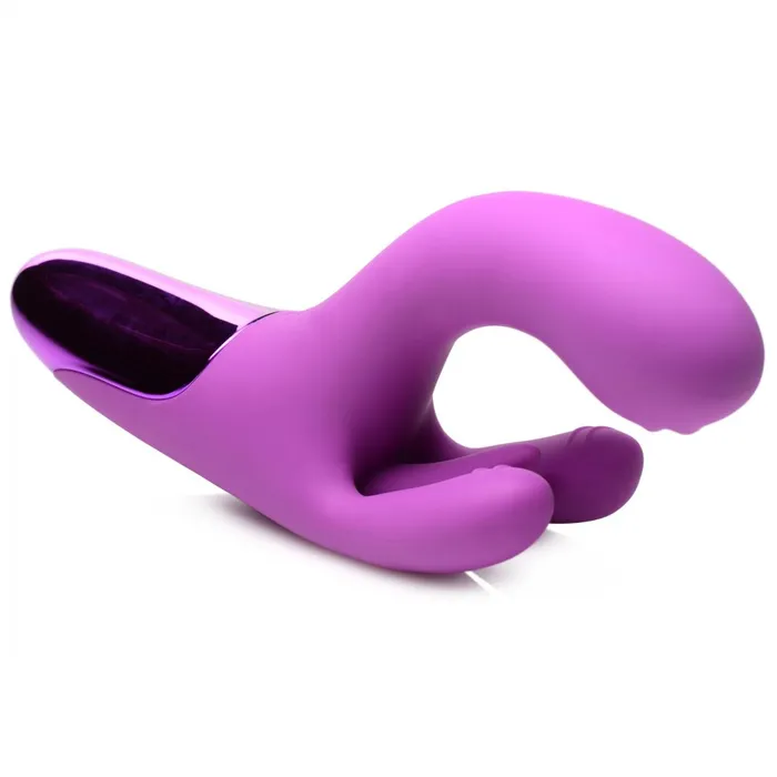 10X Triple Rabbit Silicone Vibrator Purple XR Brands Vibrators
