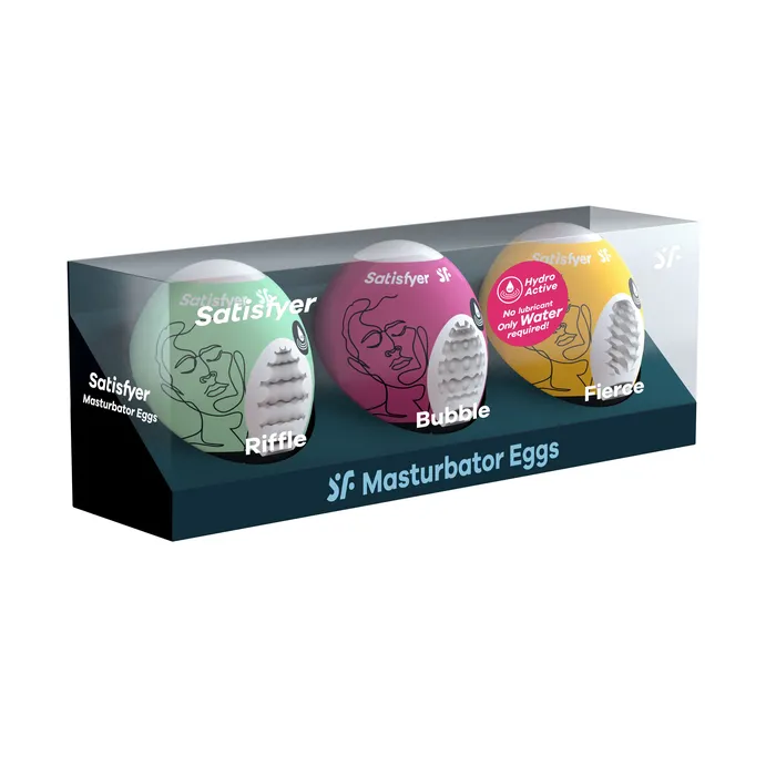 3 Pc Set Masturbator Egg Riffle Bubble Fierce Satisfyer Male Sex Toys
