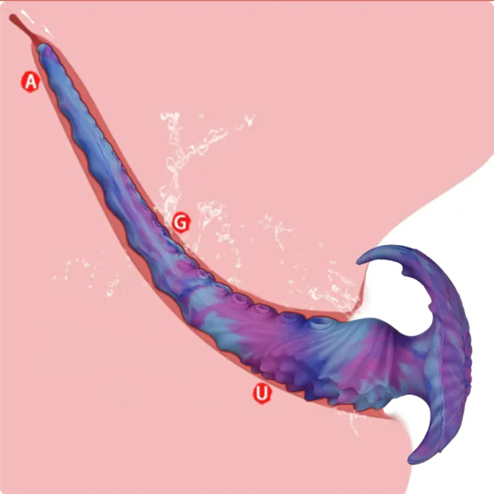 Anal Domlust Extra Long Octopus Tentacle Anal Dildo Butt Plug Monsterdildo Silicone Sex Toy for Men Women