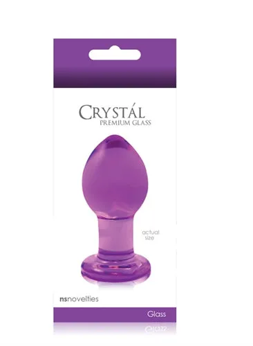 Anal nsnovelties Crystal Premium Glass Plug Medium Clear Purple