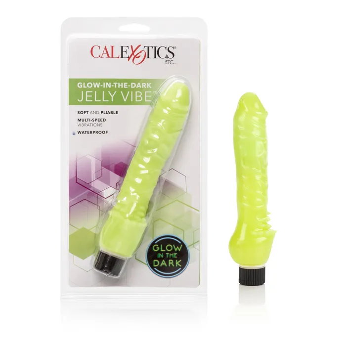 CalExotics Dildos GlowintheDark Jelly Penis Vibe 7 Inches Green