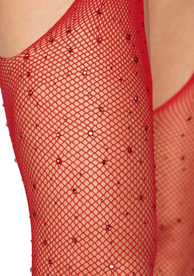 Casey Rhinestone Fishnet Suspender Pantyhose One Size Red Leg Avenue Vibrators Casey Rhinestone Fishnet Suspender Pantyhose One Size Red Leg Avenue Vibrators