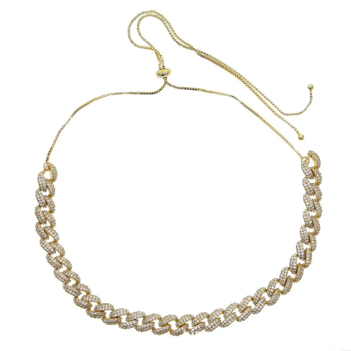 CJ Male Sex Toys LuxeCuban Adjustable Zircon Choker