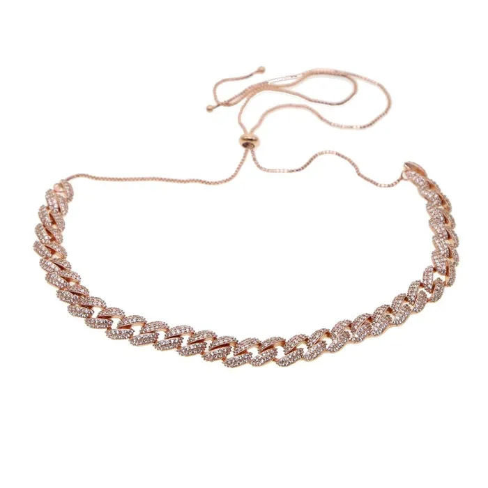 CJ Male Sex Toys LuxeCuban Adjustable Zircon Choker