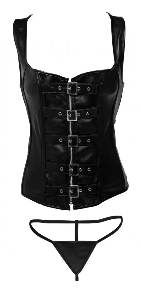Couples XR Brands Bondage Lingerie Laceup Corset and Thong Large Couples XR Brands Bondage Lingerie Laceup Corset and Thong Large