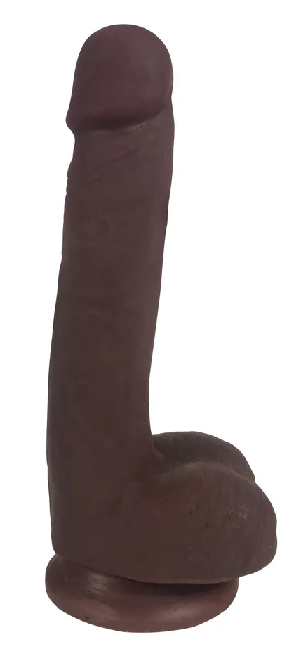 Curve Toys Dildos Easy Riders 7 Inch Slim Dong With Balls Chocolate