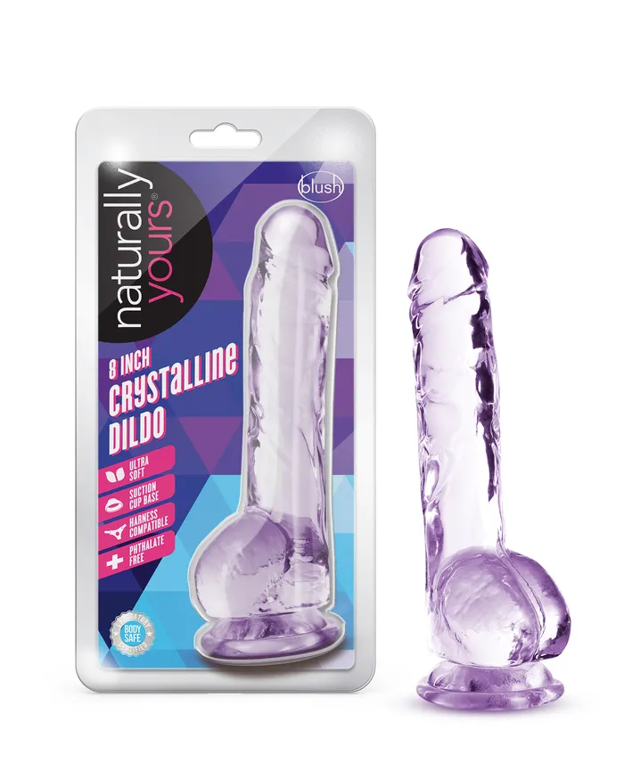 Dildos Blush Novelties Naturally Yours 8 Inch Crystalline Dildo Amethyst